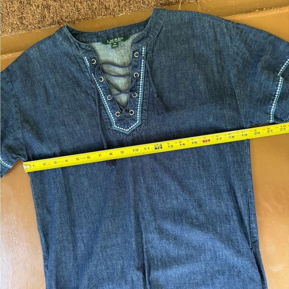 Lauren Ralph Lauren Blue Denim Dress. Women’s 8P - Picture 5 of 6